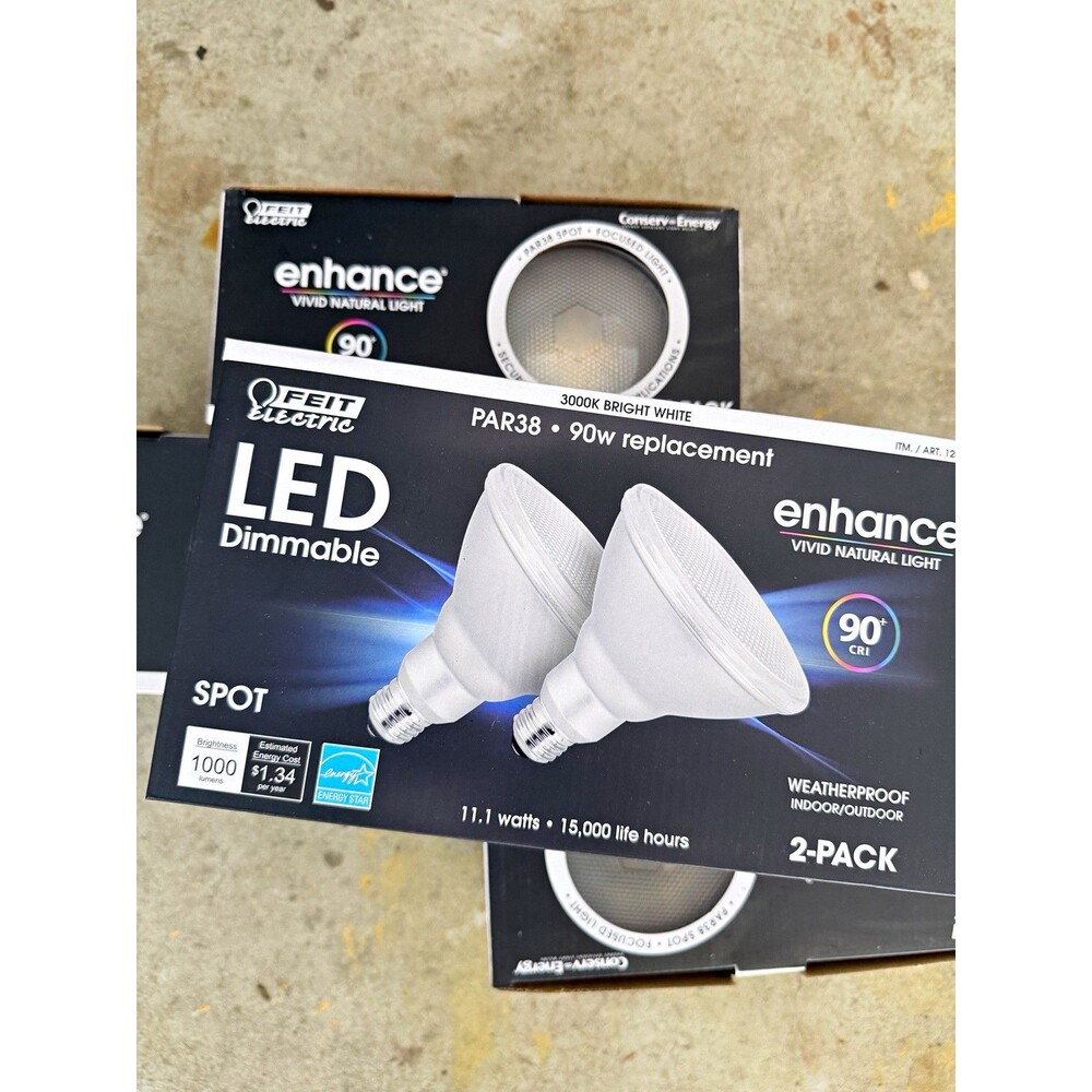 Feit Electric Enhance PAR38 LED Dimmable Spot Bulbs 3000K 90W Repl 2-Pack